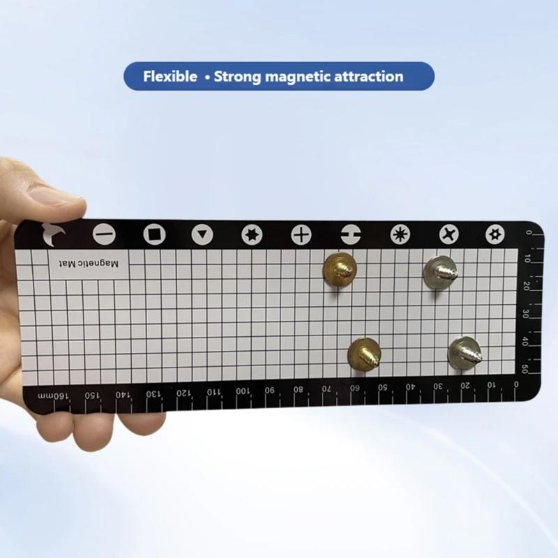 Stabile weichmagnetische Organizer-Matte mit Trennwand-Design zur Organisation von Schrauben und Werkzeugen bei verschiedenen Reparaturen