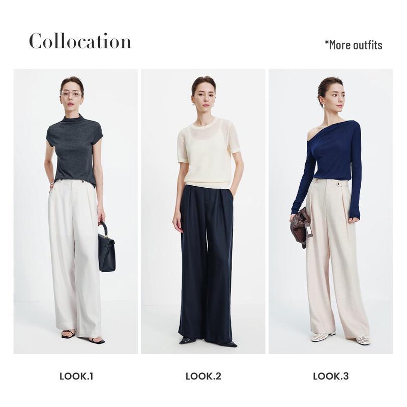 Navigare Women's Tencel Linen Wide-Leg Pants