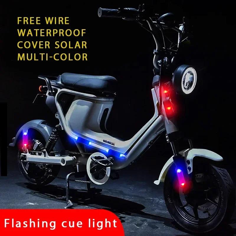 Solar-Powered Anti-Theft Alarm LED Light - Flashing Strobe Warning & Caution Lamp for Cars & Motorcycles (Night Use)