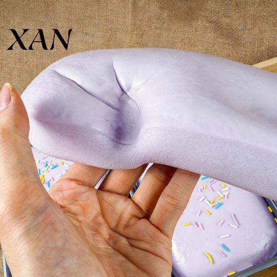 Eisbox Spielzeug Weich Langsam Aufgehend Kuchen Kneten Realistisch Taro Dessert Fidget für Stress Befriedigende Sensorische Linderung Tragbares Dekompressions-Gadget Kinder
