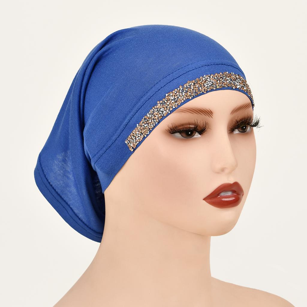 Modal Baumwolle Rauten Unterkappe Dehnbarer Hijab Schlicht Weiche Haube Muslimische Frauen Elastischer Innerer Hijab Turban Islam Unterschal