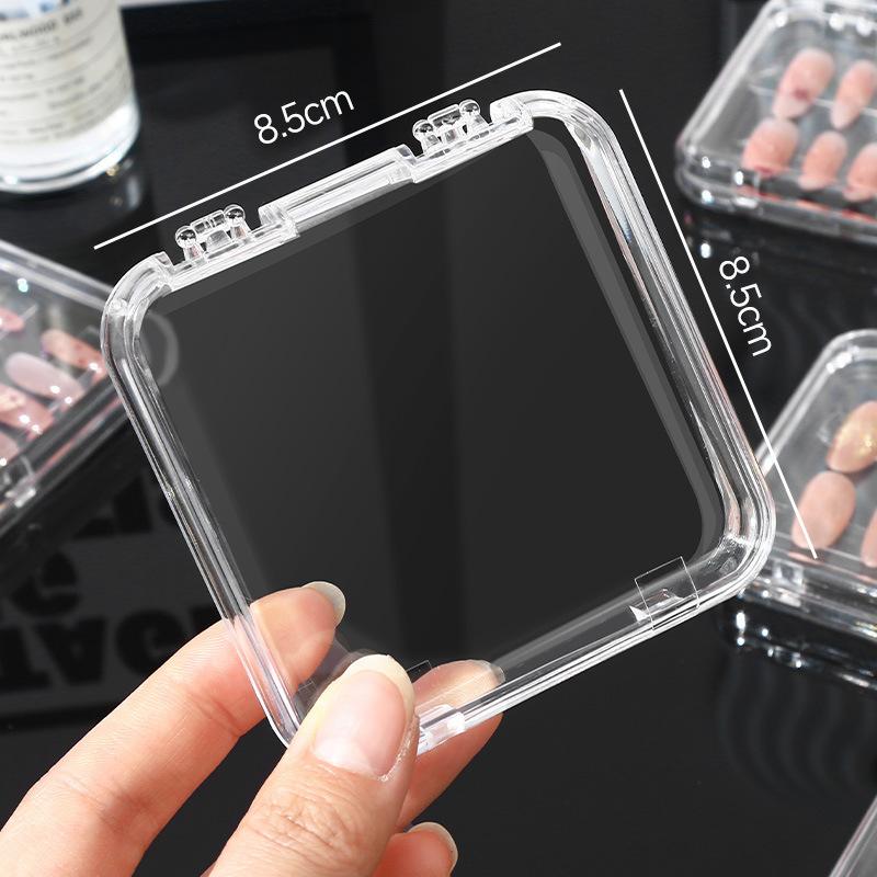 Acrylic Flip Top Press On Nail Box Transparent Display Case Jewelry Storage Organizer 4 Home Salon Manicure Daily Practical Box