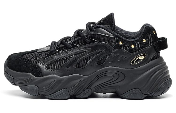 LI NING 1990 Chunky Sneakers Women s Low Top Black ALFR150-1 37