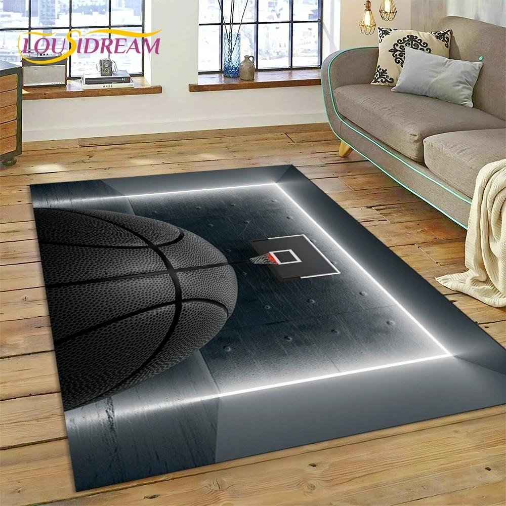 Lastest Basketball Court Frame Cartoon Rug Carpet for Living Room Bedroom Home Decor,Non-slip Decoration for Sofa Doormat Gifts