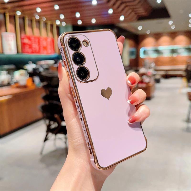 Anti fall Side Love Electroplating Soft Shell Suitable for Samsung S25 UltraS24S23 Mobile Phone Case Small and Fresh A56A15