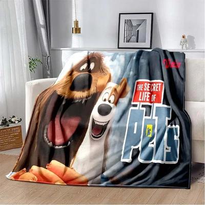 3D Cartoon Anime T-The Secret Life of Pets Flanelldecke Sofa Bett Wohnzimmer Schlafzimmer Erwachsene Kinder Geschenkdecke Autodecke