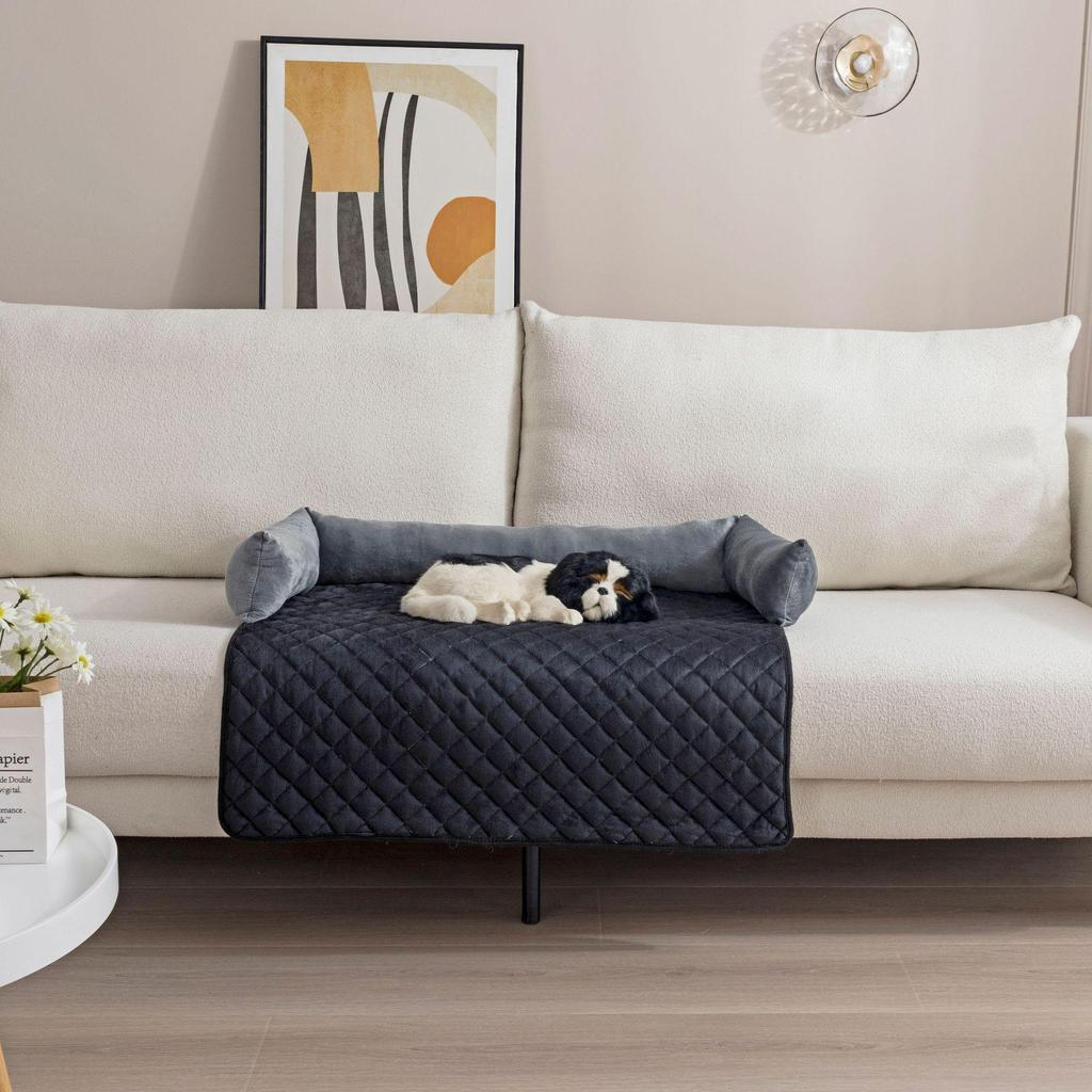 Cross-border Plush Pet Sofa Cushion: Cat & Dog Bed with Pillow