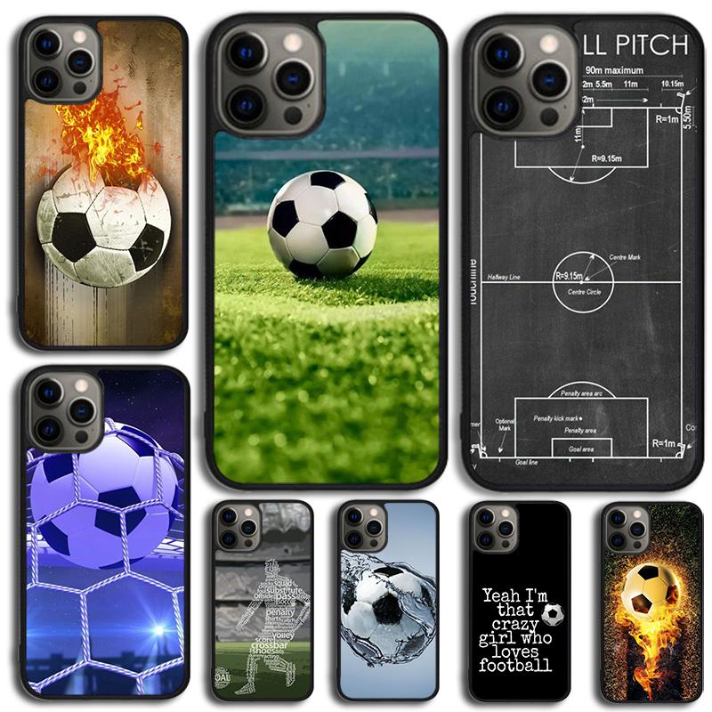 Football Soccer Ball soft Phone Case For iPhone 17 Air 15 16e 14 13 Pro Max Coque 12 11 Pro Max PLUS cover