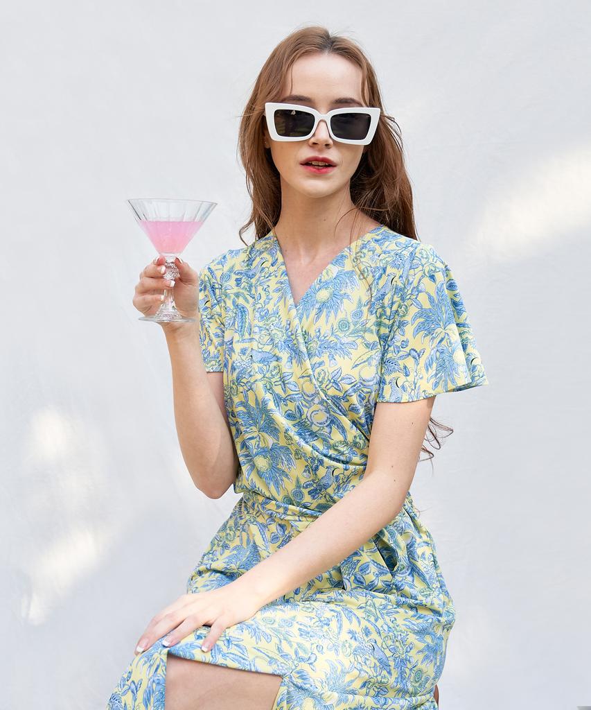 Bonide V&A Wrap Dress Yellow