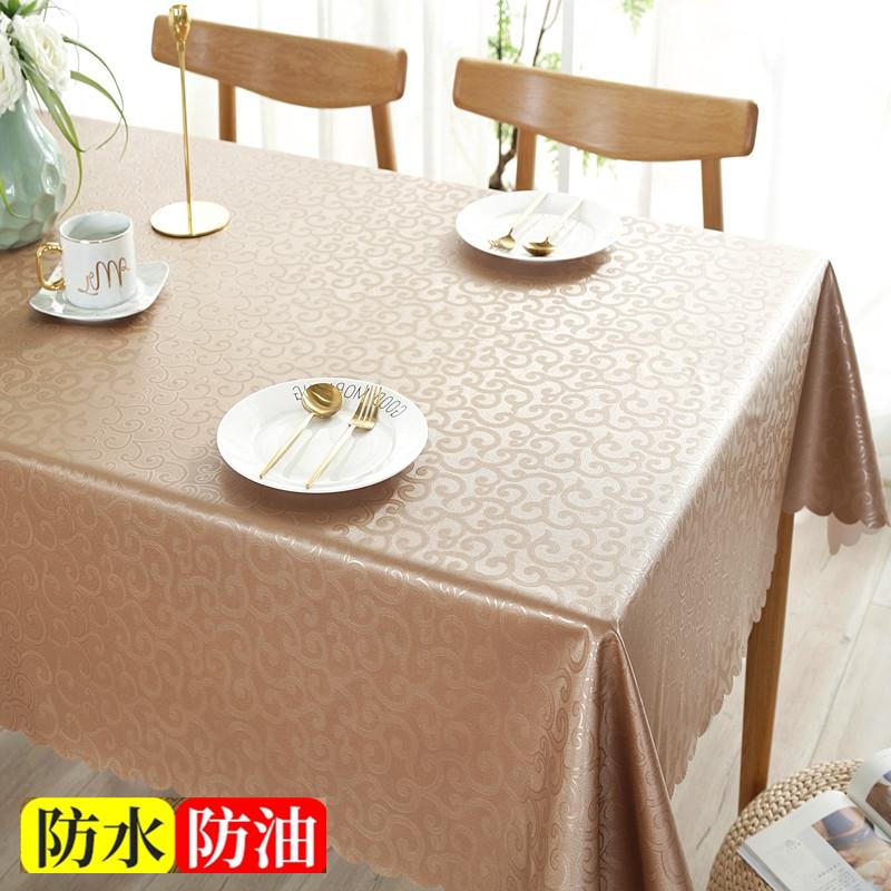 Runde Tischdecke aus Kunststoffspitze, dicke, mehrfarbig bedruckte Tischdecke, wasserdicht, ölbeständig, waschbar