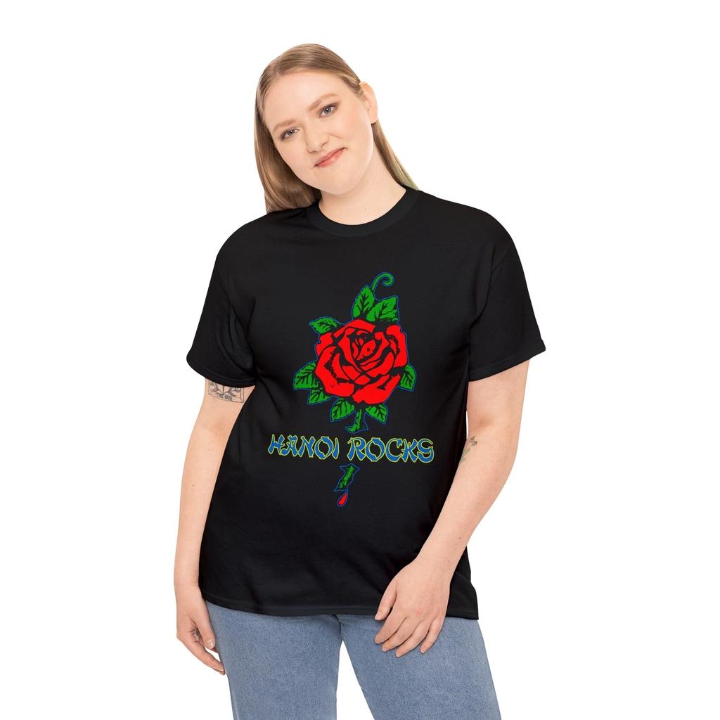 Hanoi Rocks Rose unisex Short Sleeve 100% Cotton T-shirt Mens Womens Tees Top