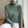 Women's Pure Wool Rolled Hem High Neck Sweater - Autumn/Winter Cashmere Knit Base Layer, Versatile & Thick