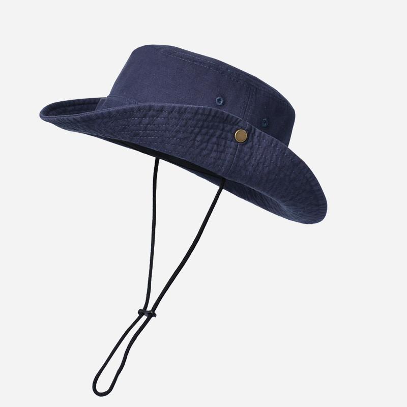 Classic Cotton Fisherman Hat With Wide Brim For Outdoor Sun Protection Summer Casual Wear