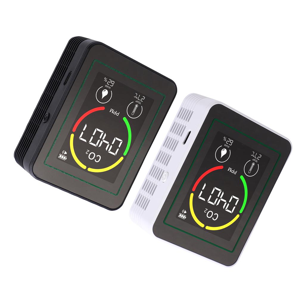 3-in-1 Air Quality Detector, Real-Time Carbon Dioxide, Humidity, Temperature Monitoring, 2.8-inch Color Screen, Calibration,