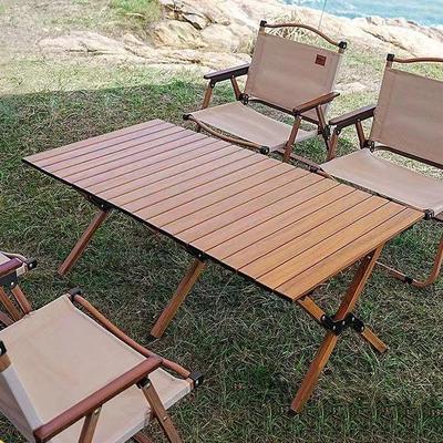 Tragbares faltbares Camping-Tisch- und Stuhlset - Roll-up-Design für Picknicks und Stände im Freien