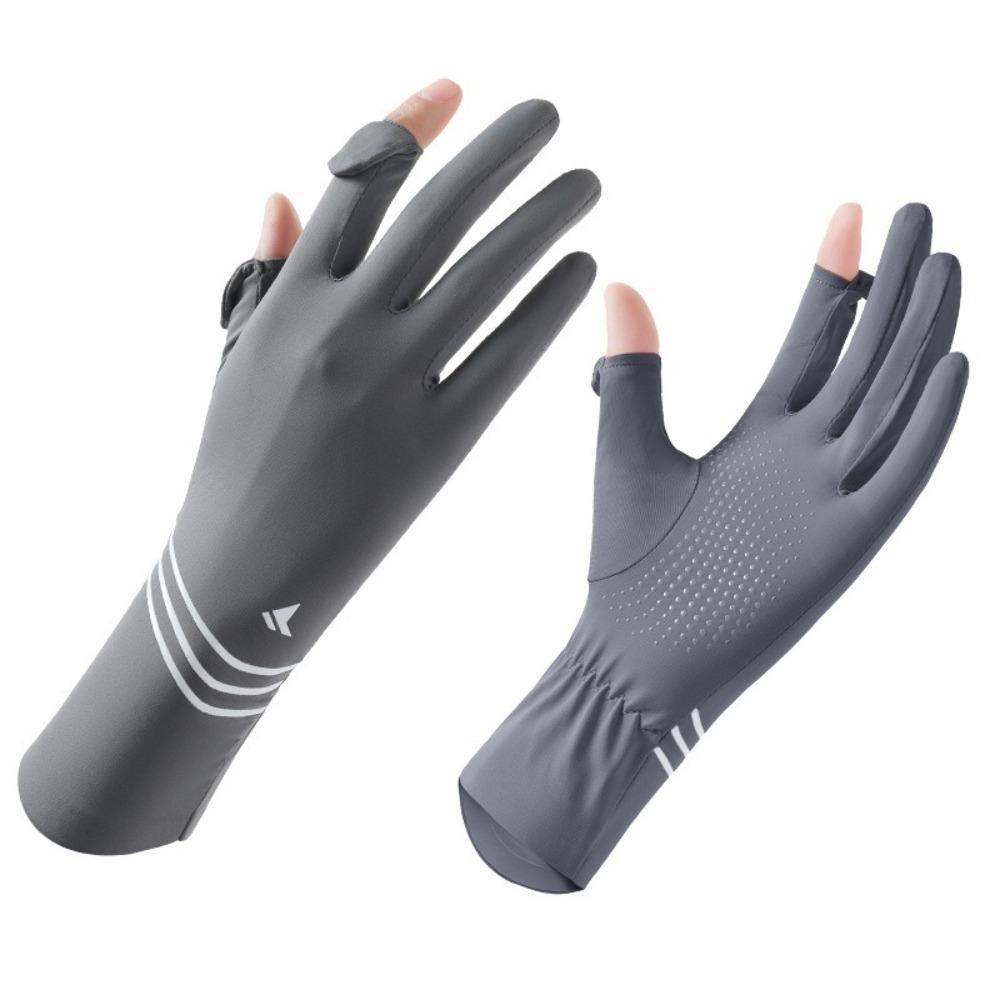 

Highly Elastic Sunscreen Gloves Touch Screen Riding Driving Gloves Ice Silk Gloves Outdoor Sports темно серый