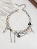 New Self-developed Sweet and Cool Style Hip-hop Punk Temperament Metal Complex Necklace Flower Cone