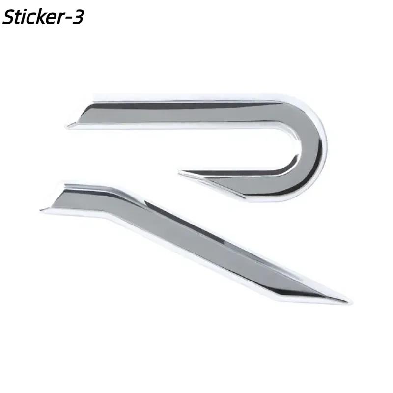 Metal R Line Emblem Badge Car Decals for R G-olf 8 Beetle P-assat Tiguan Jetta Trunk Sticker Fender Side Badge