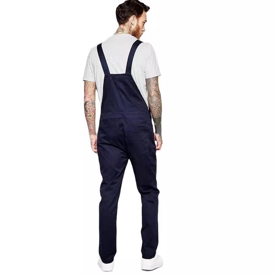 Mode Jugend Trägerhose Streetwear Männlich Slim Fit Splicing Tasche Gerade Hose Vier Jahreszeiten Täglich Lässig Herrenbekleidung