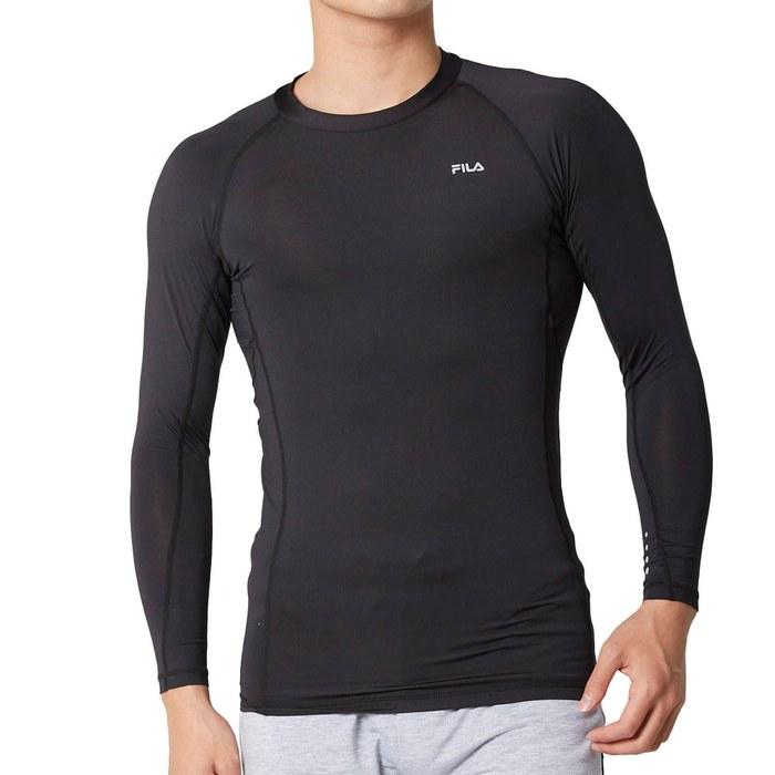 Fila Crew Neck Long Sleeve Soft Compression Innerwear Men's 448124 BK L Regular