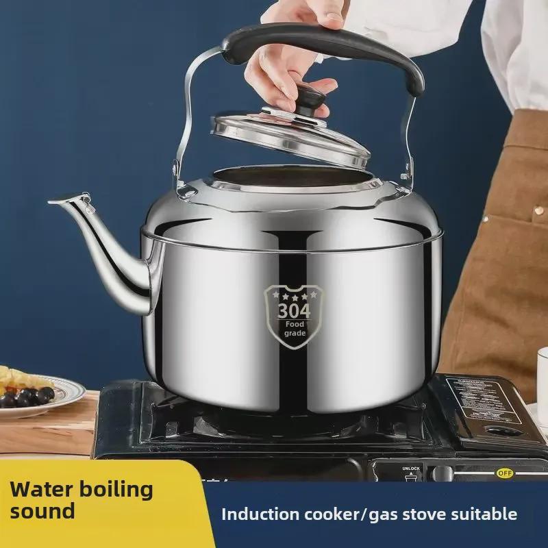 Bollitore in acciaio inossidabile 304 di grande capacità per la cottura domestica, a gas e a induzione