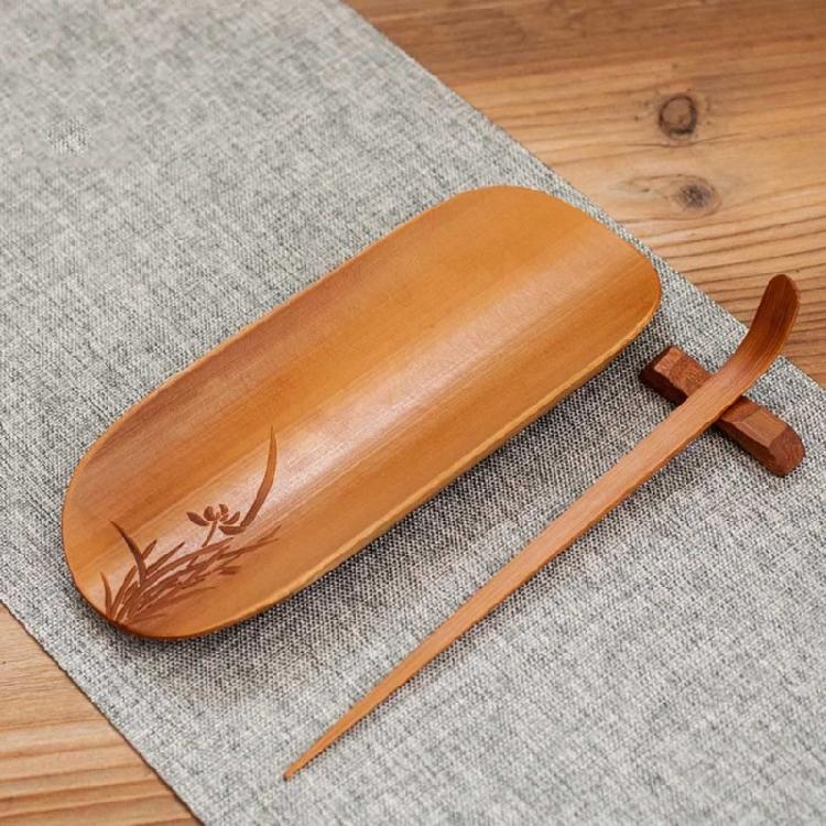 3Pcs Bamboos Teas Utensils Collection Feature Flower Engraving Smooth Craftsmanship For Safe Handling And Pleased Teas Experiences