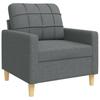3 Piece Sofa Set Dark Grey Fabric