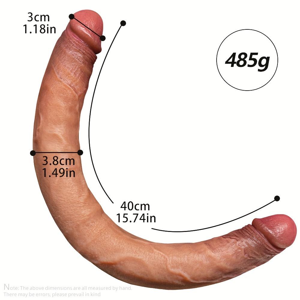 Double Head Realistic Male Masturbator, U-Shaped, Double Head, Liquid Silicone, Non-Electric, Without Battery, for Women