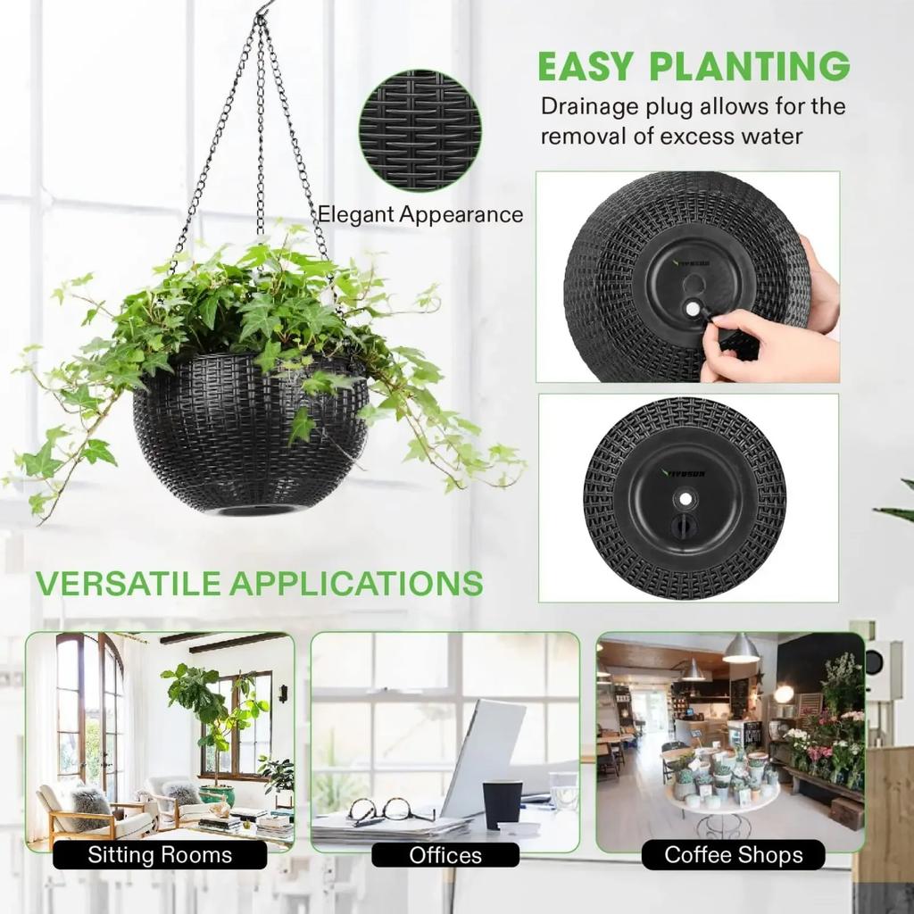 1pc Hanging Planters Self Watering Hanging Baskets for Indoor Outdoor Plants Flower Plant Pot Garden Planters 2 Different Pieces