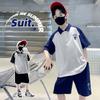 Boys Fashion Set 2025 Summer Children's Handsome Sports Embroidered POLO Shirt Two-piece Set