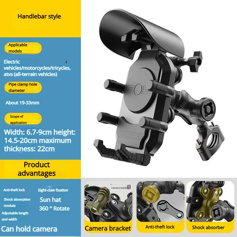 

Fast Charger Stand 15W Wireless Charging Shockproof Smartphone Handlebar Mount Anti-Theft Bike Cellphone Support Waterproof