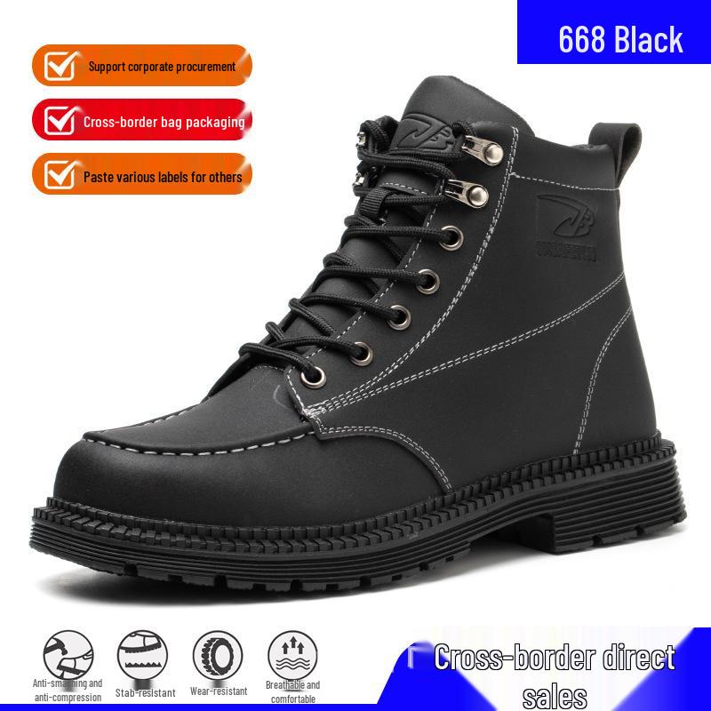Men's Lightweight Steel Toe Anti-Smash Work Shoes - Comfortable, Breathable, Protective Footwear for Outdoors