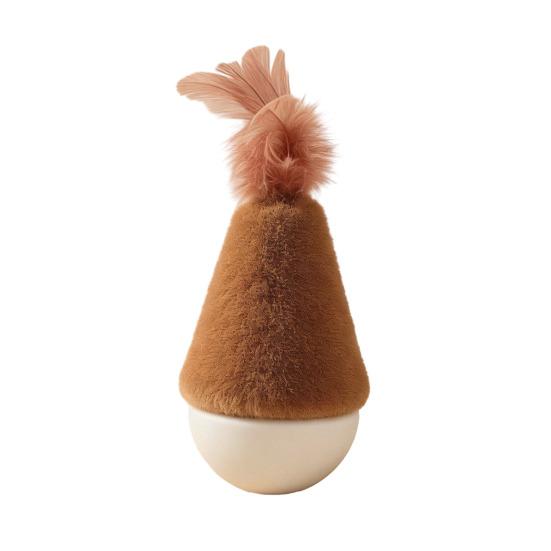 Cat Toys Interactive Plumage Toy with Rebound Wood Base Design Relieve Anxiety And Boredom Entertainment Toy for Pets C