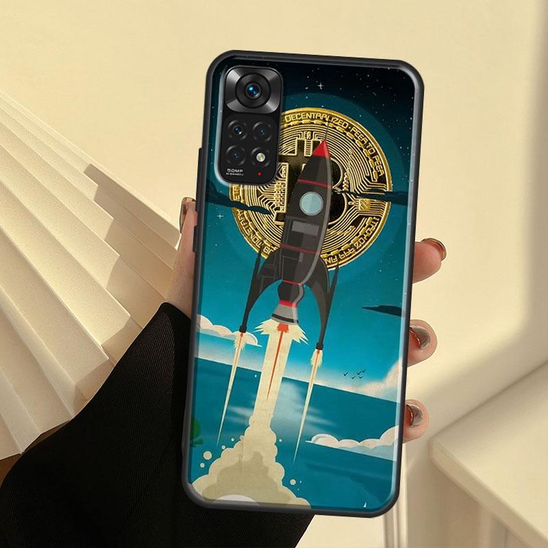 

Забавный чехол для телефона с биткойн-монетами для Xiaomi Redmi Note 11 10 9 Pro Note 10S 9S 8T 9A 9T 9C 8 7, мягкая задняя крышка Redmi Note 11 Pro