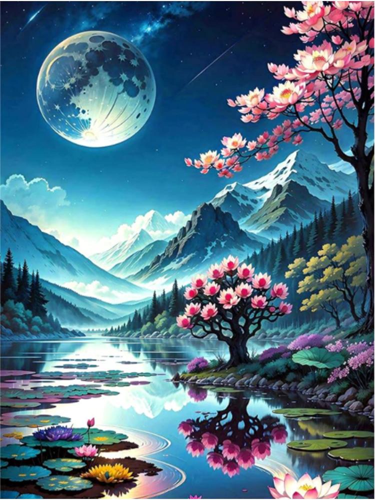 5D DIY Full Round Square Drill Diamond Art Painting Set Pictures on the Beach Diamond Embroidery Landscape Mosaic Decoration