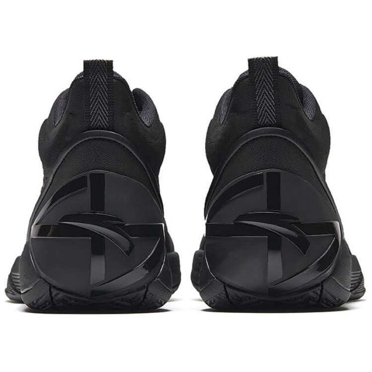 New Anta Slip Resistant Coverage Wear Resistant High Top Basketball Shoes Men's Black 912511604Q-3
