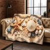 Starfish Beach Sand Shell Sea Star Flannel Blanket Soft Warm Throw Blanket for Bedroom Living Room Bed Travel Camping Picnic kid