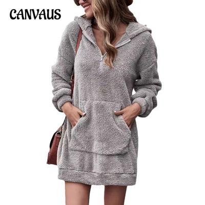 Herbst und Winter Damen Hoodie Plus Size Reißverschluss Doppelseitiger Samt Kapuzenpullover Lose Hoodie