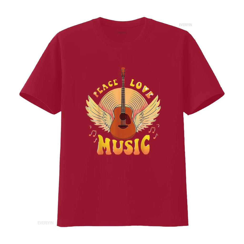 Cute Peace Love Music Hippie Hipster Festival Womens T Shirt White vintage Washed Casual streetwear Soft graphic Versatile