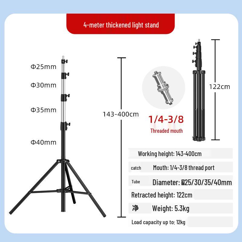 Reinforced 2.8m Stainless Steel Light Stand with Magic Legs for Flash Photography