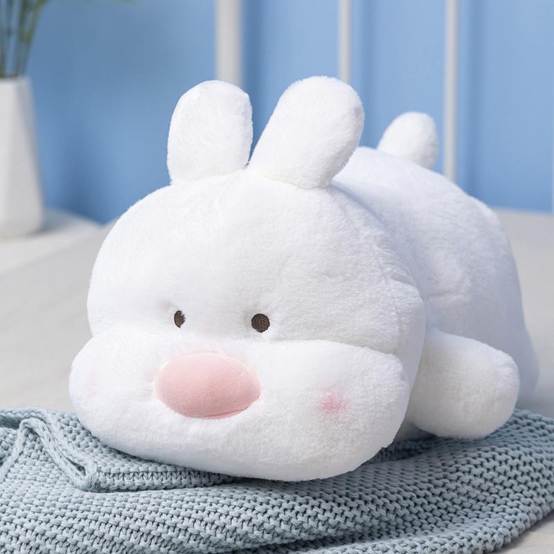Kawaii Husky Shiba Inu Plüschtier Stofftier Cartoon Liegender Flauschiger Hund Welpenpuppe Süßes Tier Plüschkissen für Kinder Geburtstagsgeschenke 50cm