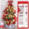 Desktop Non-Shedding Gold & Red Mini Christmas Tree Ornament Set