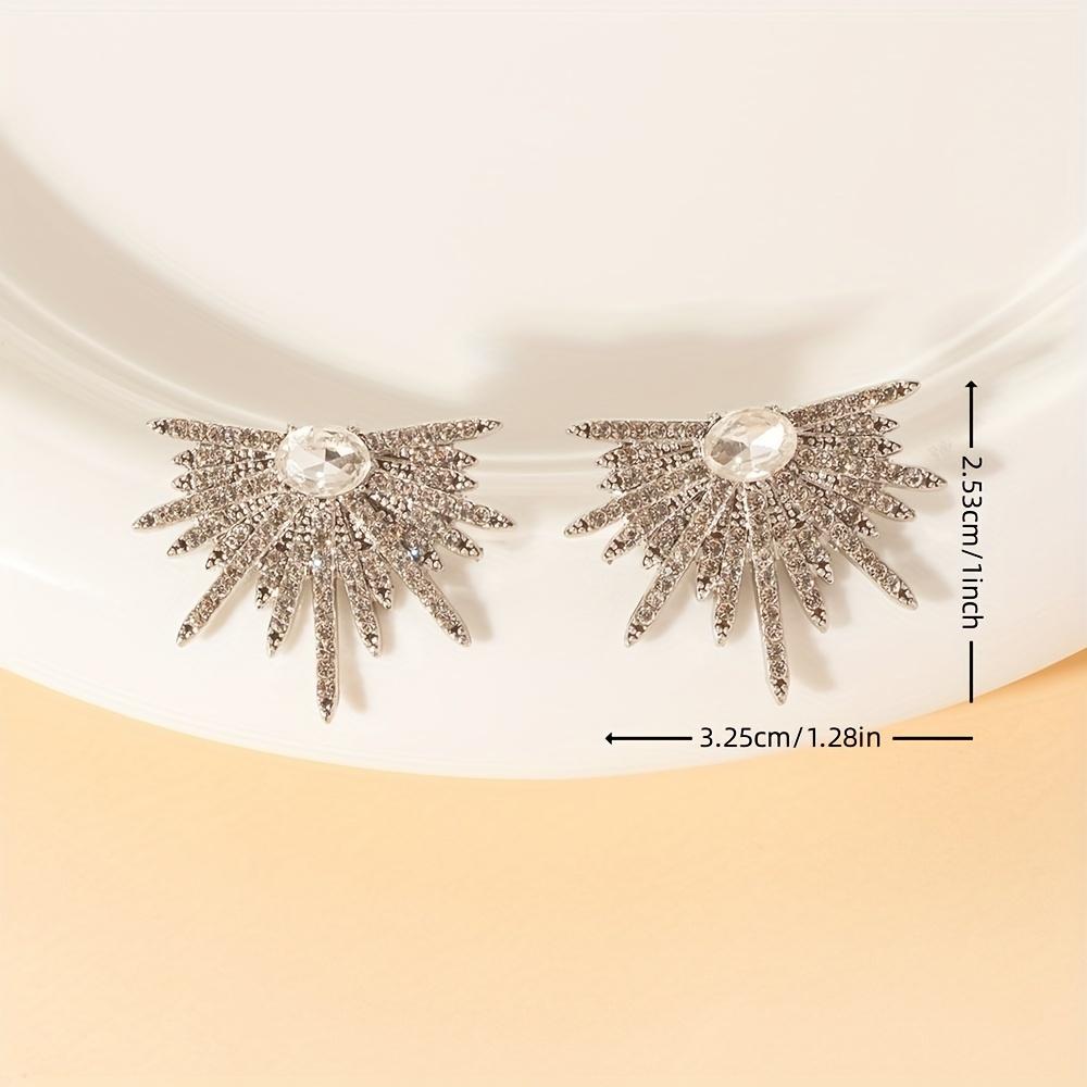 1 Pair Elegant Fashion Shiny Wings Design Stud Earrings for Women, Suitable for Party and Vacation Decoration, Jewelry Gift