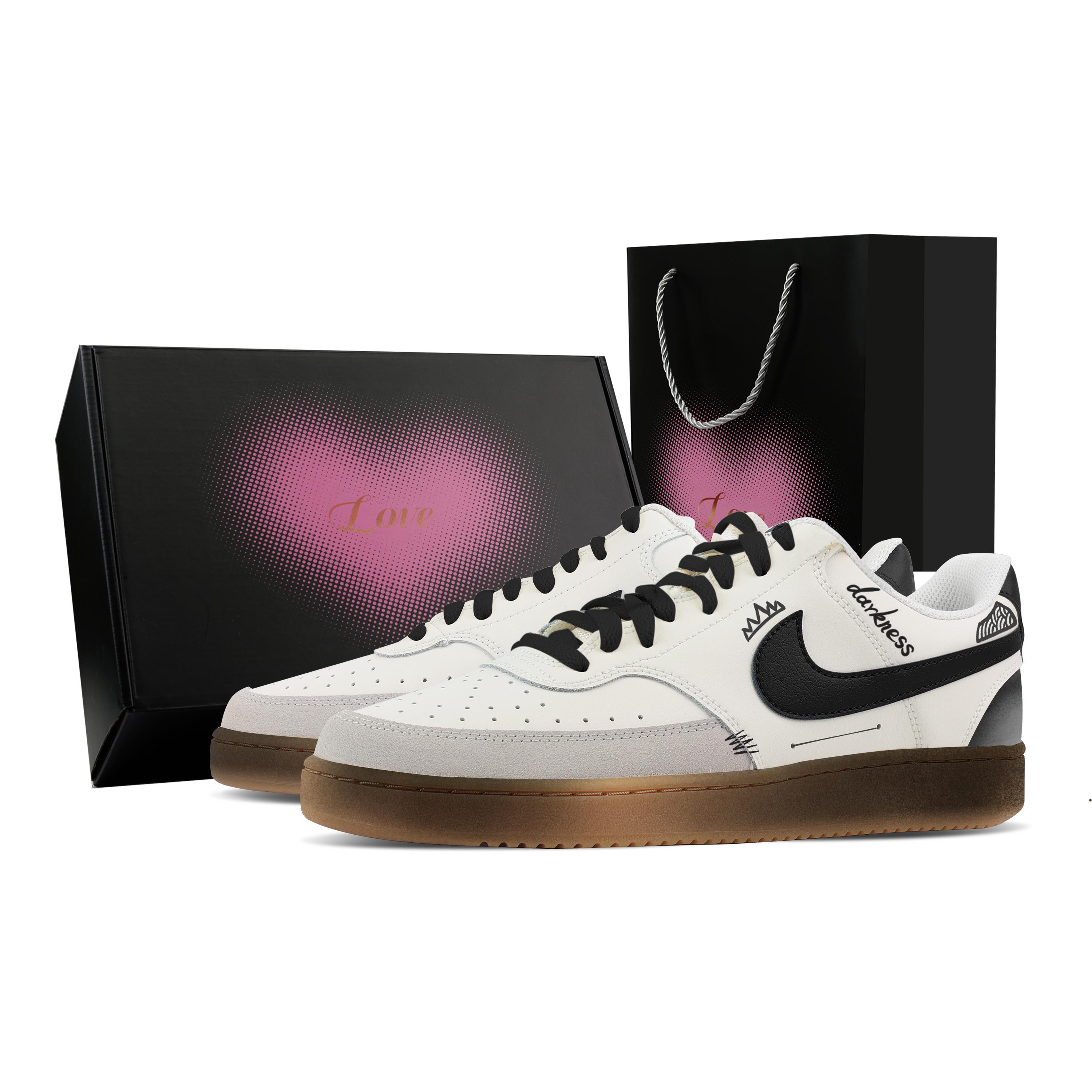 

Nike Court Vision 1 Dark Matter, Heart Box Abrasion Resistant Low top Skateboard Shoes Men s Black White HF1068-133(Team773--) 42.5