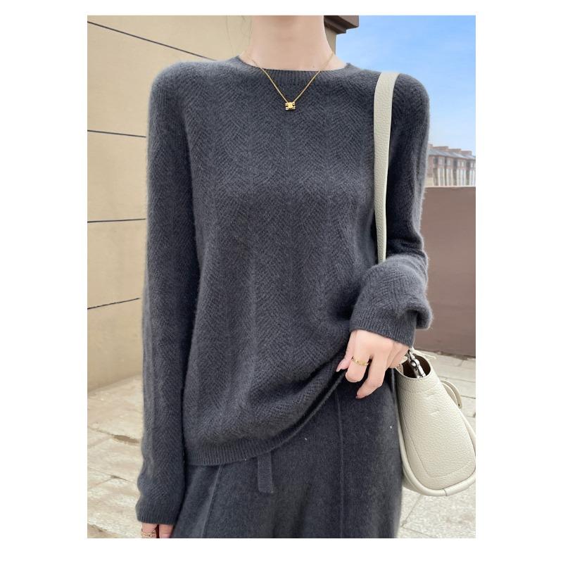 

Однолинейный готовый к носке кардиган с круглым вырезом и ажурной вязкой для женской осенне-зимней моды. Универсальный кашемировый свитер, приятный к коже, с длинными рукавами. XXL