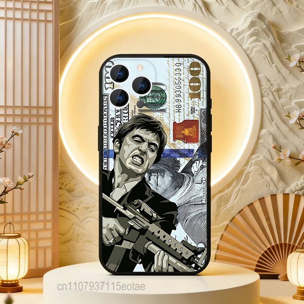 S-Scarfaces Tony M-Montana Phone Case For iPhone 17,16,15,14,13,12,11,Pro,Max,Plus,E,Air,Mini Protective Black Cover