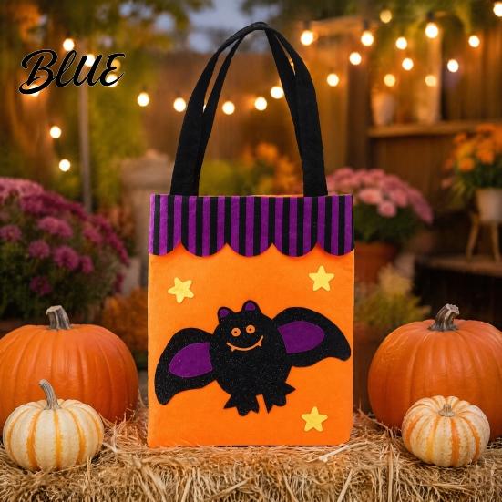 Skeleton Theme Party Supplies Halloween Candy Bag Cute Pumpkin Ghost Tote for Kids Spooky Containers Cartoon Pattern Treat Bag Party Trick or Favor