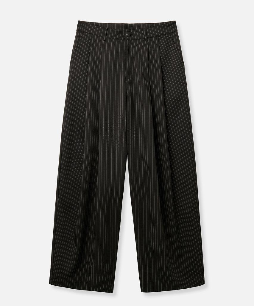 Dibellobeu Double Pintuck Wide Slacks_Black Stripe