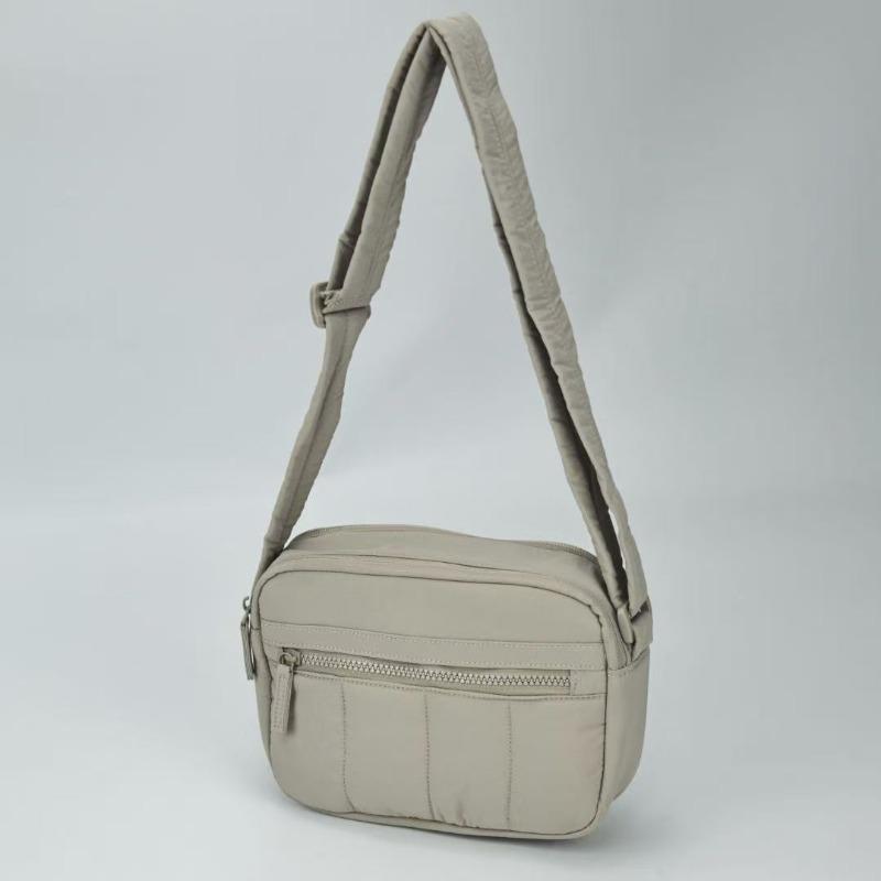 Lightweight Shoulder Messenger Bag Women's Nylon Fluffy Down Mobile Phone Portable Canvas Small Square Bag
