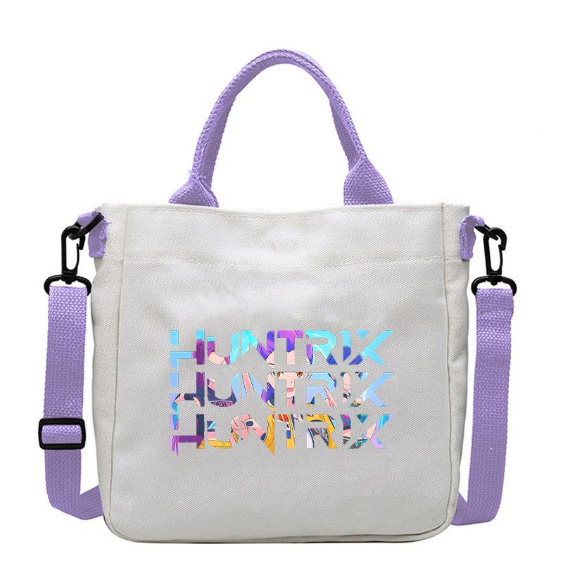 KPop Demon Hunters Crossbody Bags Women Rumi Mira Zoey Purple Handbag Girls Travel Shopping Canvas Shoulder Bag for S Kid Friendly Entertaining Fun